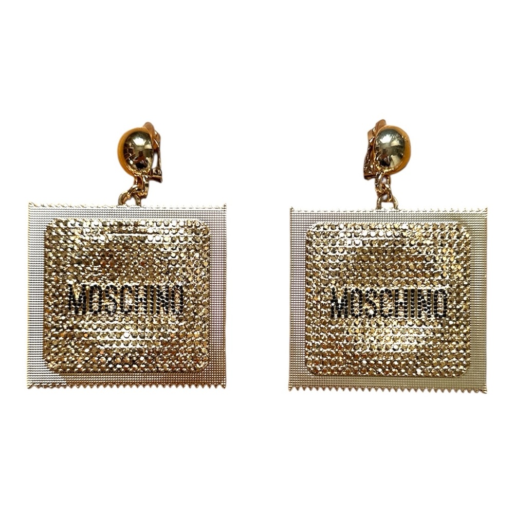 H&M Moschino Gold Cxxdom Large Clip on Earrings
